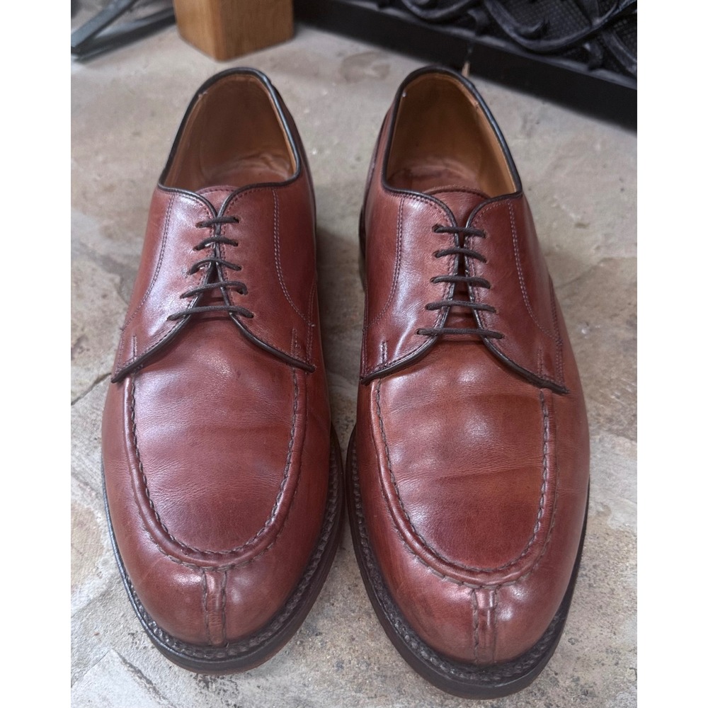 Allen Edmonds Bradley 11 D Brown Leather Split Toe Derby Blucher Shoes USA